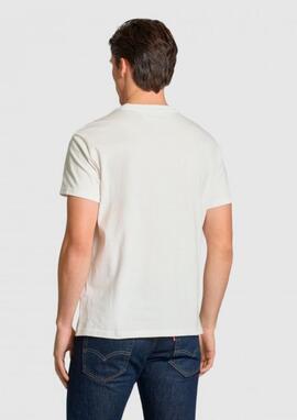 Camiseta Tommy Jeans blanca bandera negra hombre