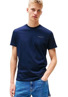 Camiseta Tommy Jeans azul marino basica hombre