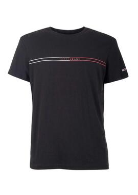 Camiseta Tommy Jeans negra marca roja hombre