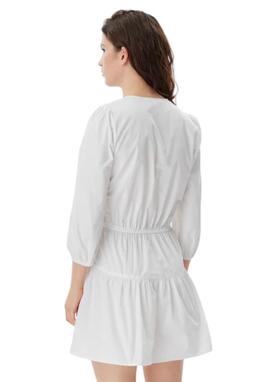 Vestido Tommy Jeans blanco lazo mujer