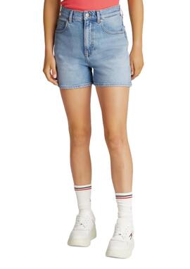 Shorts Tommy Jeans MOM azul mujer