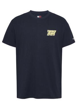 Camiseta Tommy Jeans marino logo amarillo hombre