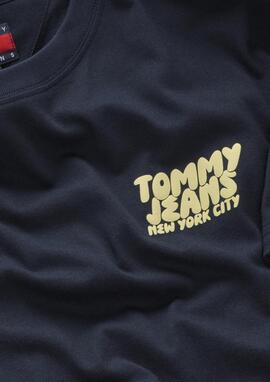 Camiseta Tommy Jeans marino logo amarillo hombre