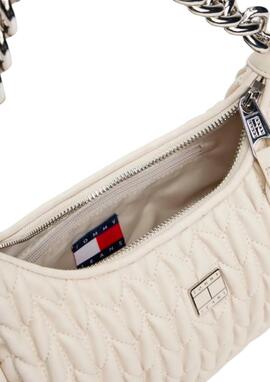 Bolso Tommy Jeans beige cadena mujer