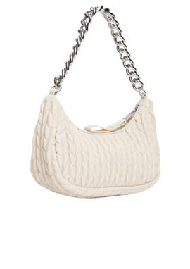 Bolso Tommy Jeans beige cadena mujer