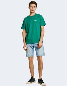 Camiseta Pepe Jeans Verde Hombre Contrast  Connor