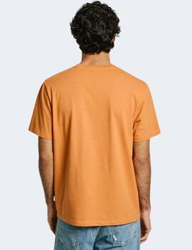 Camiseta Pepe Jeans Naranja Hombre Contrast