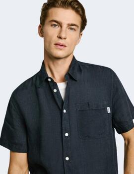 Camisa Pepe Jeans Azul Marino Hombre Amaro