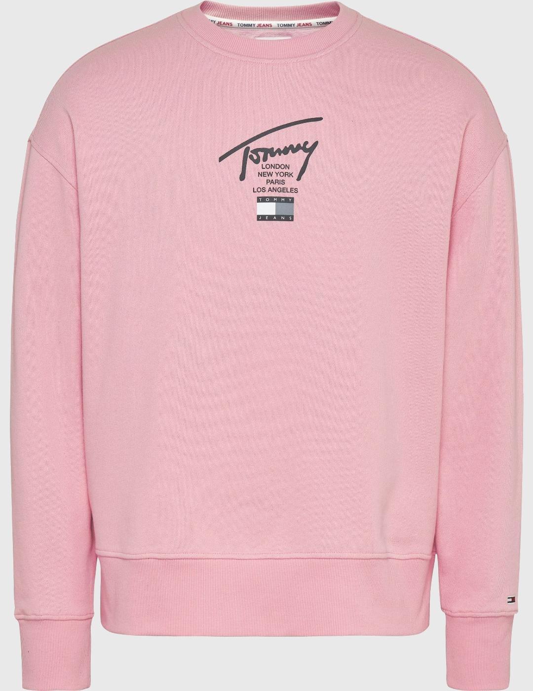 Sudadera Tommy Jeans modern rosa para hombre