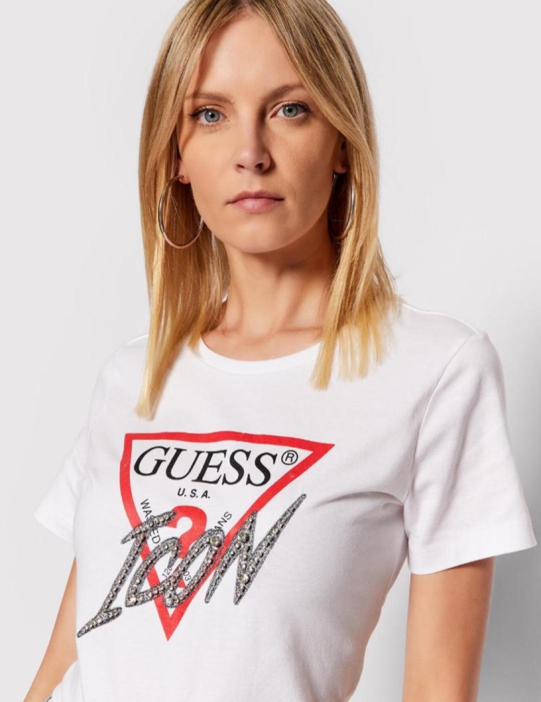 Camiseta Guess Icon blanca para mujer